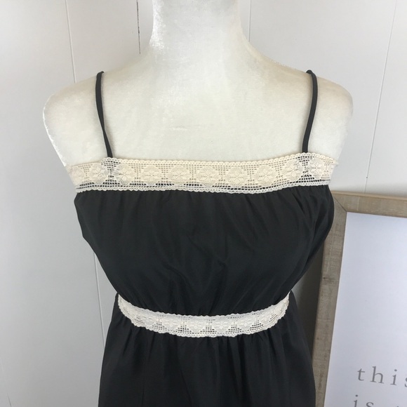 Roxy black dress cream lace trim Small - Picture 2 of 8